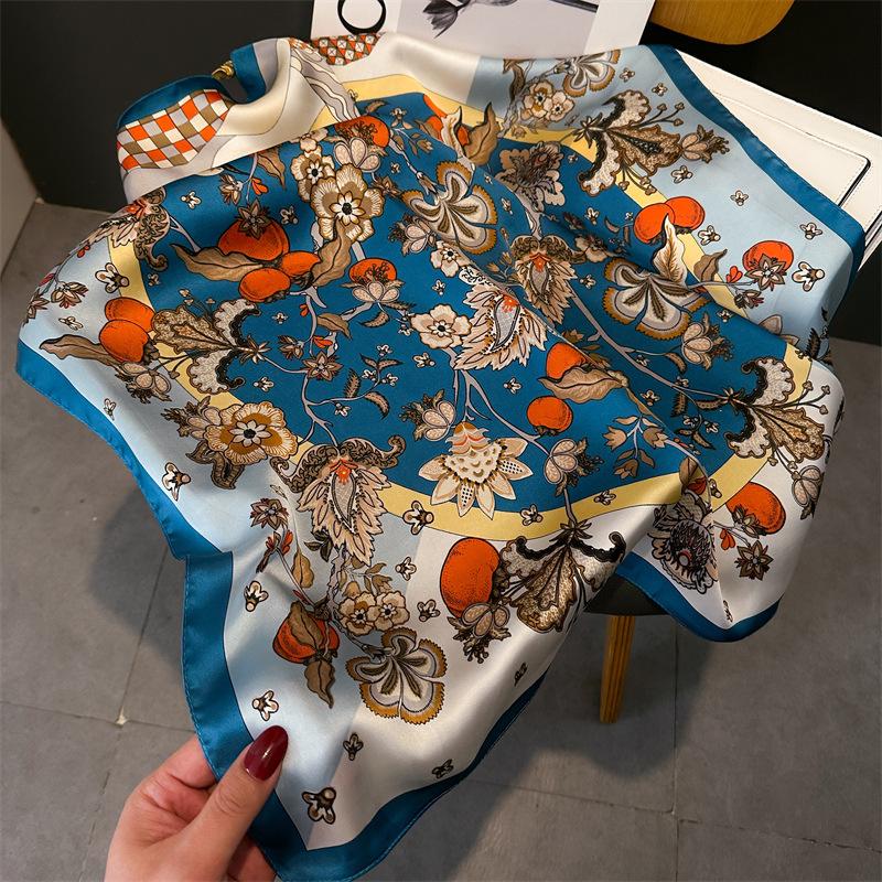 

Small Square Scarf Simulation Silk Scarf Headscarf Women S Spring Summer Scarf Printed Neck Protection Scarf Professional Scarf 70*70cm