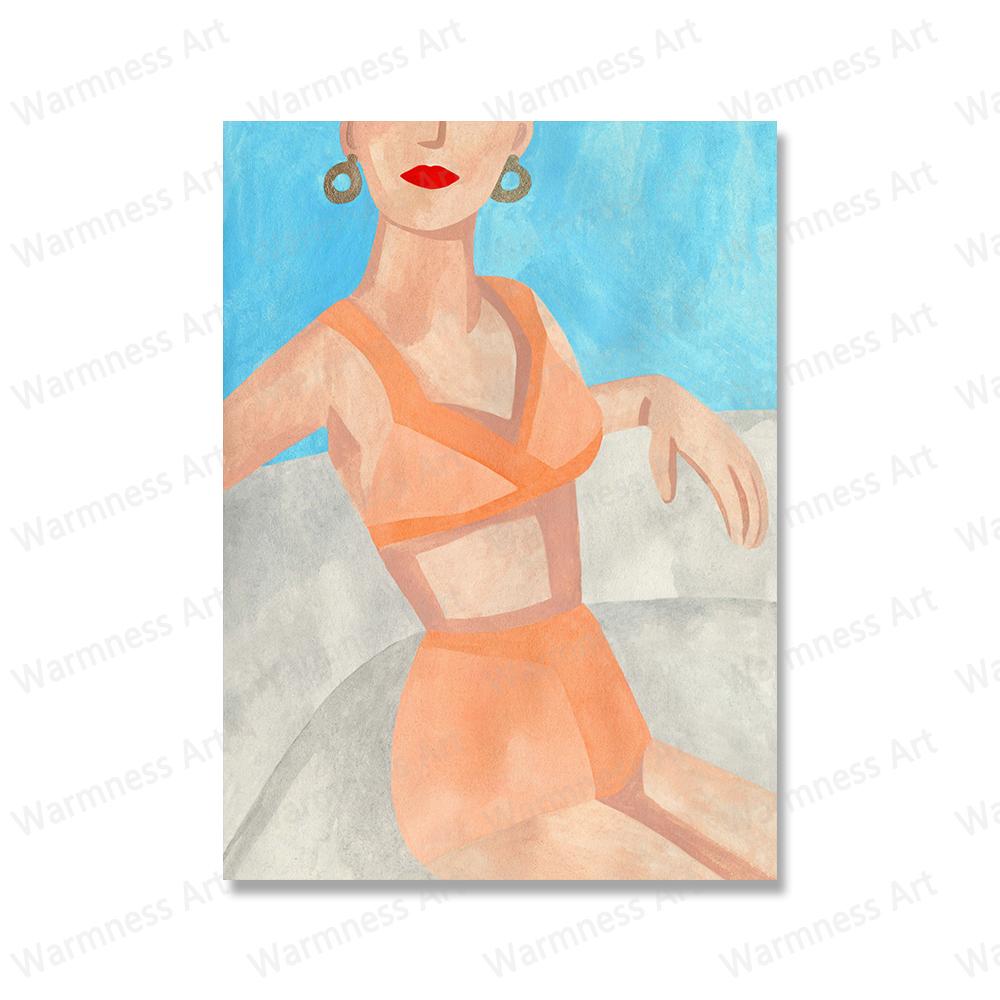 Schwimmer Poster Akte Feministinnen Home Spa Sonnenbaden Wandkunst Druck Leinwand Malerei Heimdekor Bilder für Wohnzimmer Badezimmer