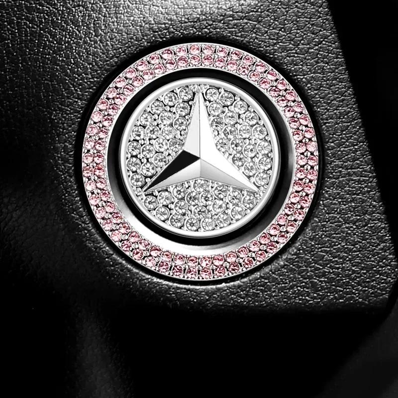Car Sticker 1PC Car Diamond-encrusted Protective Cover Click Interior Accessories For Mercedes Benz A C E S G Class GLC CLE CLA