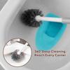 Long Handle Toilet Cleaner Brush Plunger Bathroom Cleaning Tool with Holder Base Set