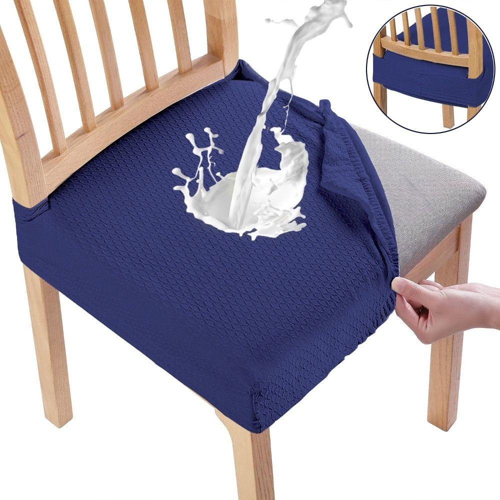 Removable Chair Seat Cover Solid Color Chair Cushion Cover Elastic Seat Protectors Restaurant
