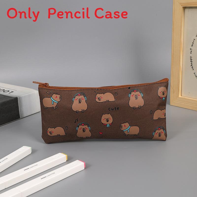 Cute Capybara Pen Bag With Oxford Fabric Storage For Kids And Teens