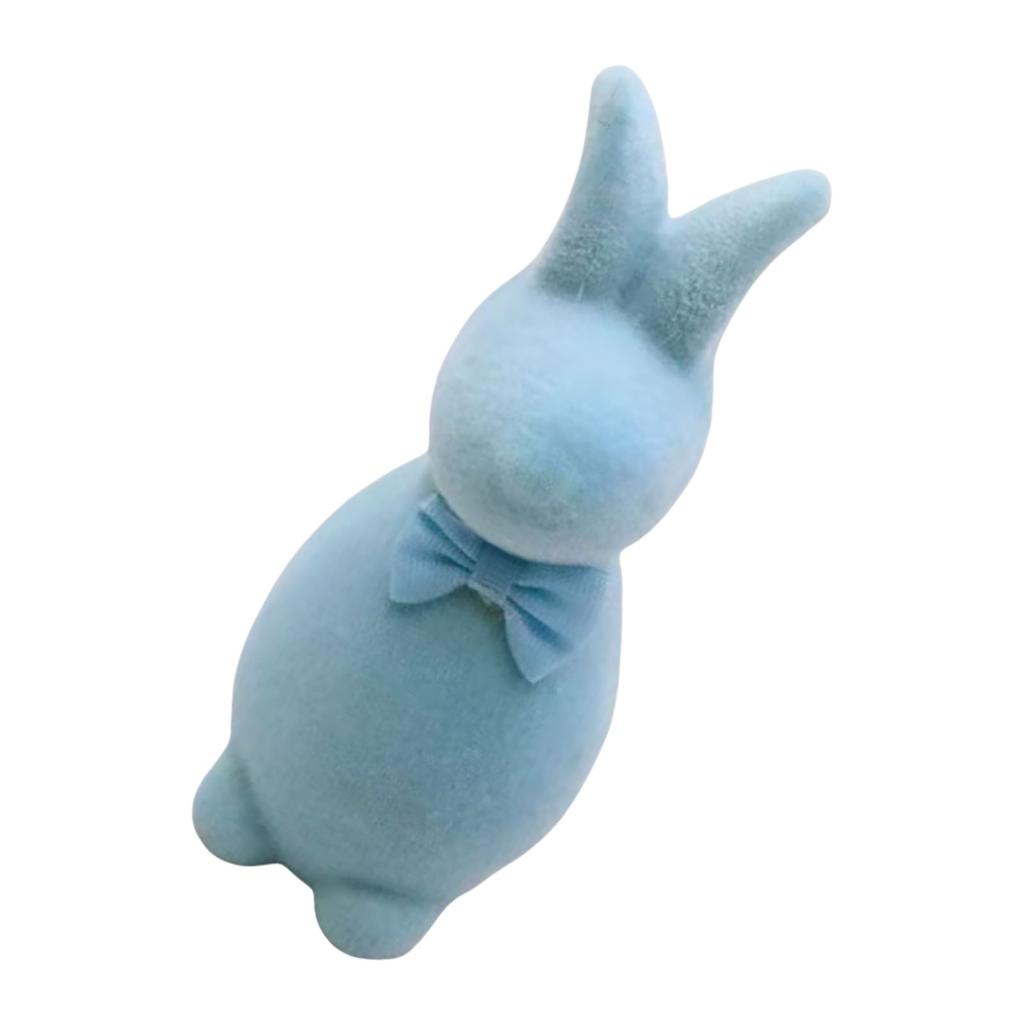 Realistic Craft Colorful Flockeds Easters Rabbits Figurine for Balconys Garden and Window Display Decoration