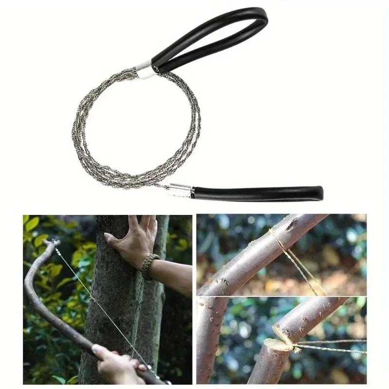 1PCS Portable Stainless Steel Wire Saw Portable PVC Pipe Cable Saw Portable Manual Chain Saw Suitable for Hiking Camping Hunting