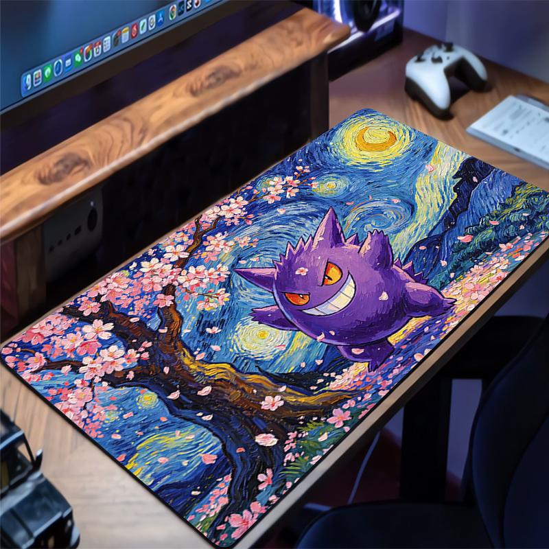 Mouse Pad Pokemon Pikachu Gengar Cherry Blossom PC Computer Gamer Rug Gaming Accessories Mousepad Keyboard Desk Mat Carpet
