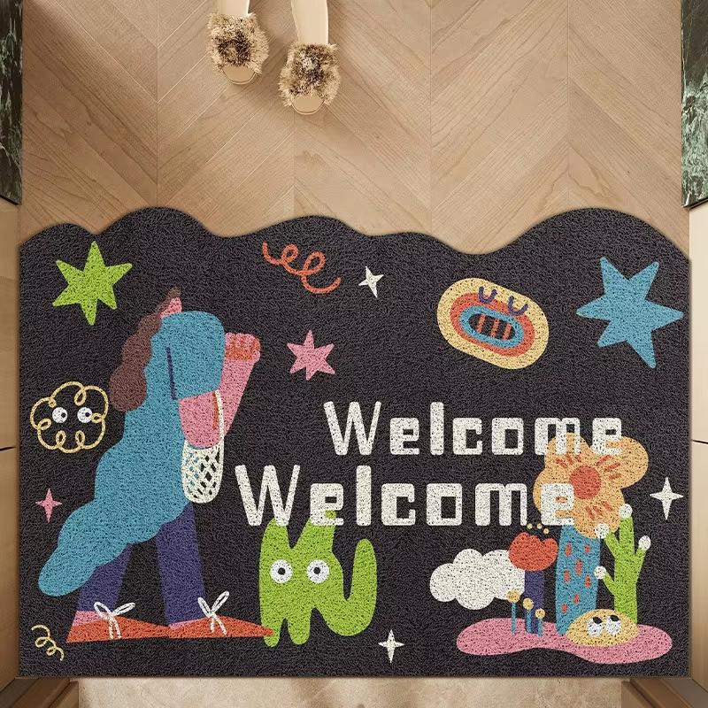 Colorful Letters Welcome Mat  Door Mat  Suitable For Bedrooms, Bathrooms, Kitchens, Outdoors, Laundry Rooms  Floor Mat