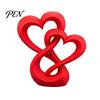 Intertwined Hearts Sculpture Figurine, 3D Printed Love Statue, Table Living Room Display Decor Centerpiece for Wedding Romantic Gift Couples