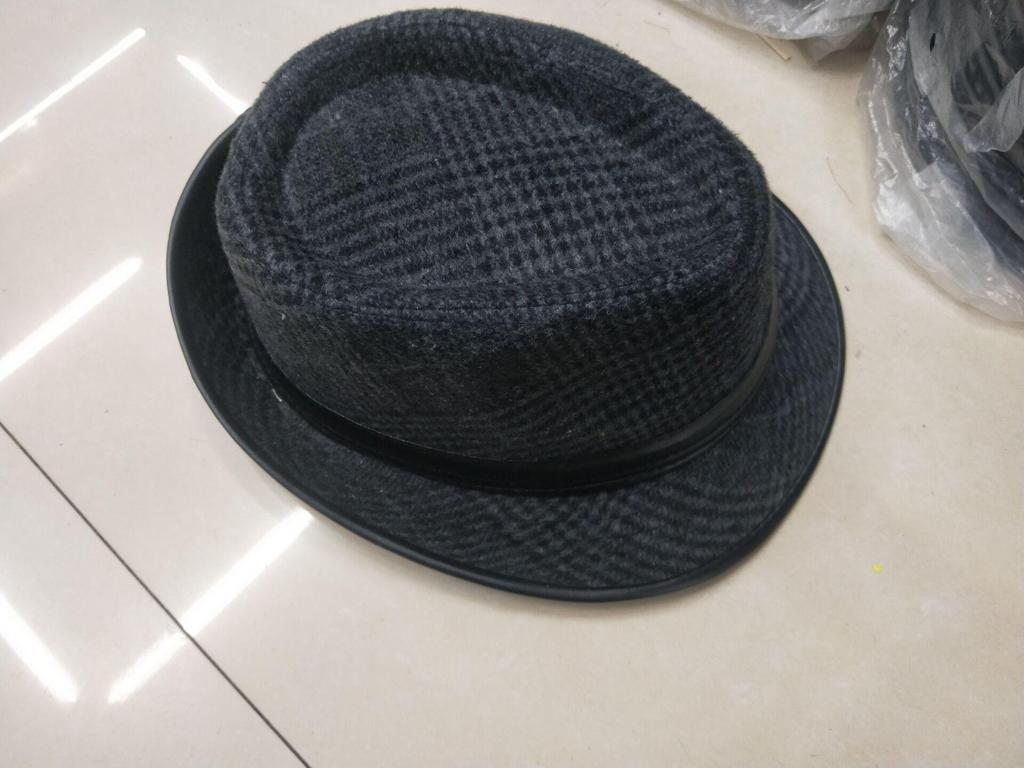 Men's Korean Style Black Wool Fedora - British Jazz Hat for Spring & Autumn