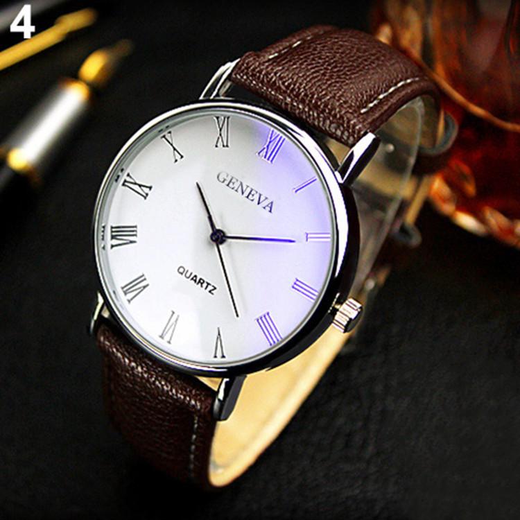 Men's Leather Belt Watch with Roman Numeral Dial – Stylish Business Quartz