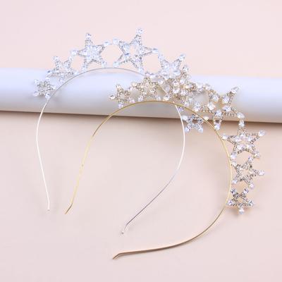 Bandeau pour Femme Forme Étoile Découpé Strass Brillants Couleur Unie Antidérapant Décoration Cheveux Accessoires Cheveux Élastiques Bandeau de Mariée Cadeau