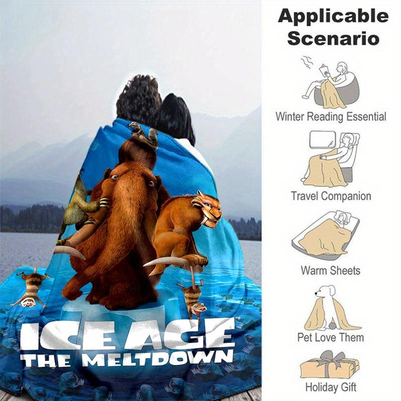1pc,Ice Age The Meltdown Blanket: A Cozy Adventure in Warmth Perfect for Your Home, Office