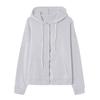 Women's Fashion Hooded Top Zip Drawstring Pocket Padded Long Sleeve Casual Sweatshirt