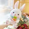With Bib Bunny Animal Plush Doll Soft Adorable Bunny Dolls Carrot Rabbit Plush Toys  Kids Gifts