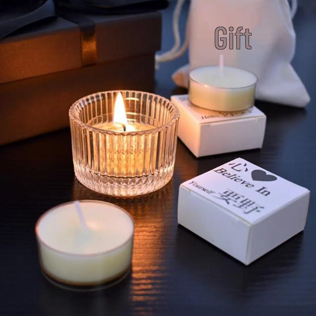 Feine Linien Glas Kerzenhalter - Aromatherapie Tasse