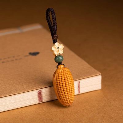 Elegant Sandalwood Car Keychain Pendant - Unisex Backpack Ornament & Gift