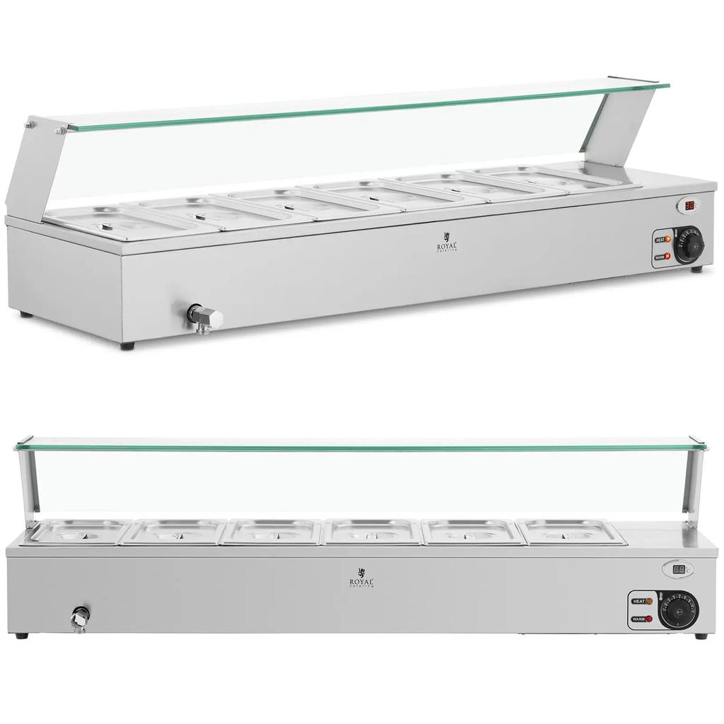 Bain-marie Food Warmer, Warming Buffet with Cover 6 X GN 13 2100 W