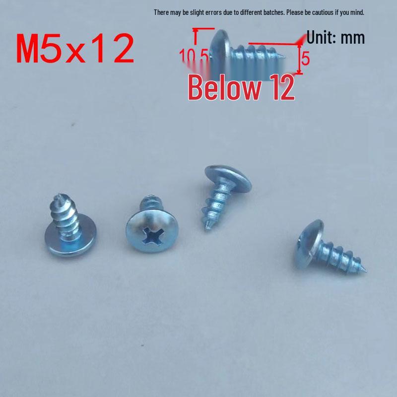 M4M5 Large Flat Head Galvanized Self-Tapping Phillips Wood Screws, Pan/Round Head