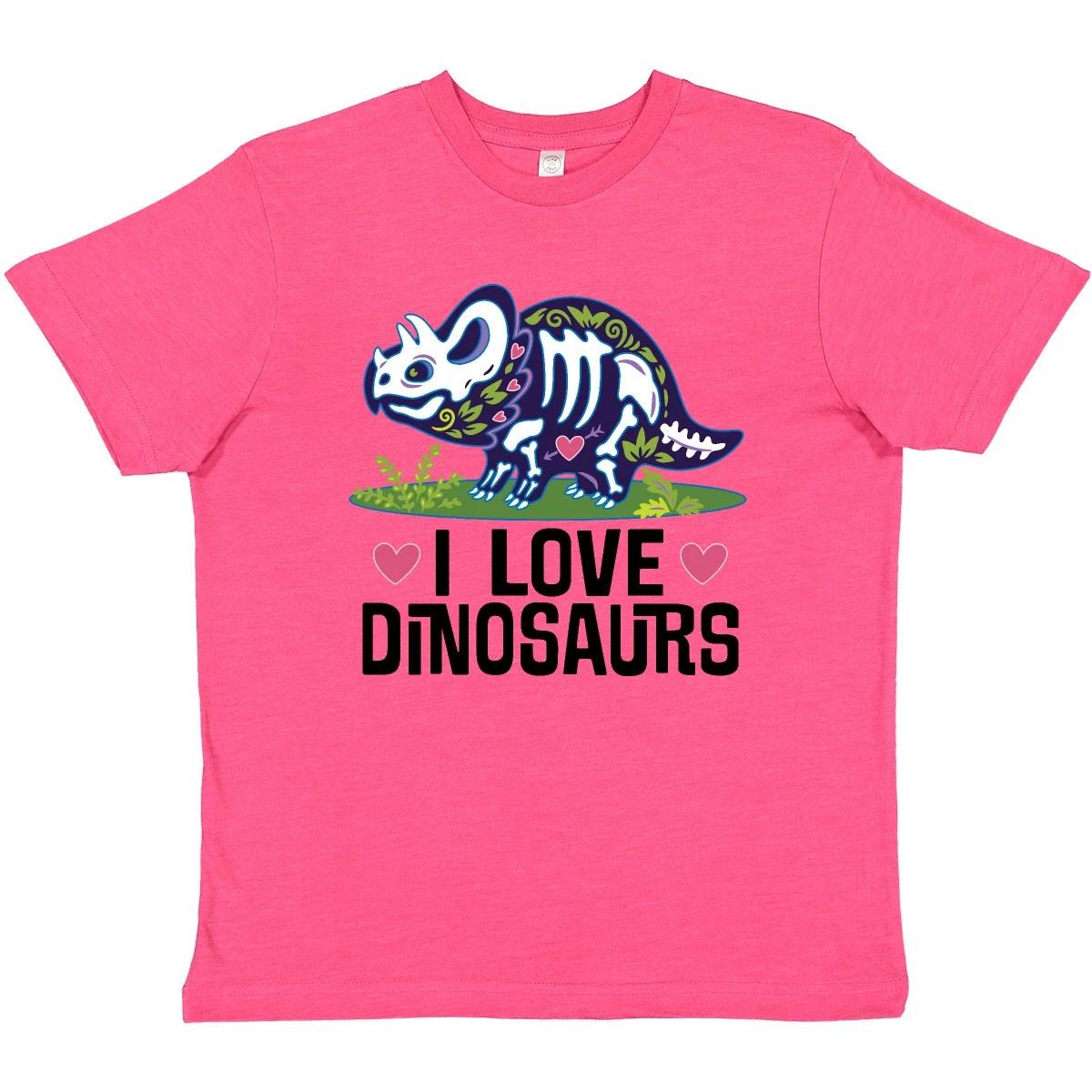 Inktastic Girl Dinosaur I Love Dinosaurs Youth kids boys T-Shirt Girls Childs Cute Tee 160
