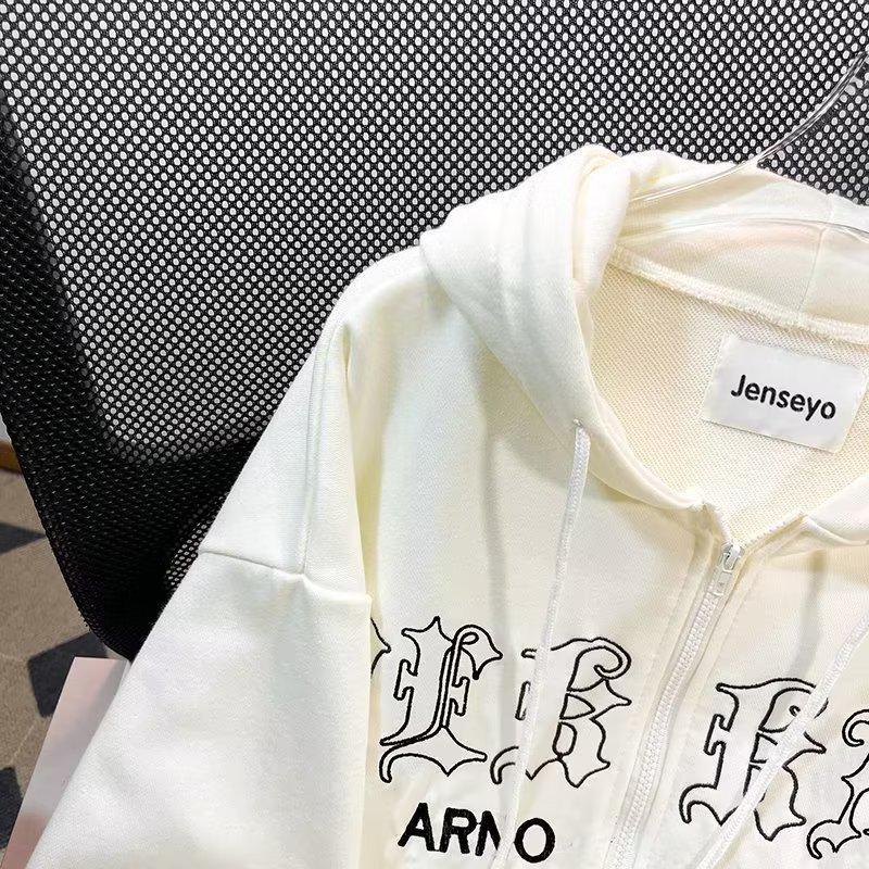 Unisex Amerikanischer Cardigan: Frühlings-/Herbst-Leichtgewichtiger Kapuzenpullover mit Reißverschluss