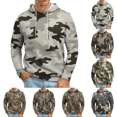 Men's Loose-fitting Casual Camouflage Print Hooded Sweatshirt