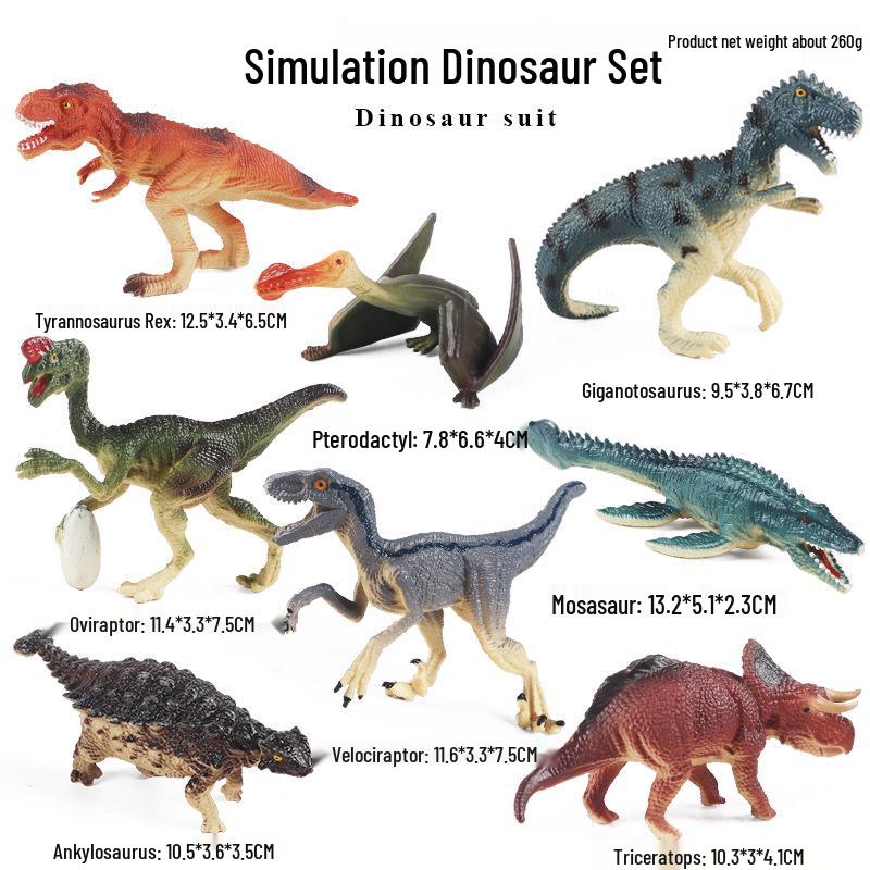 Jurassic Dinosaur Toy Set: Pterodactyl, Oviraptor, T. Rex, Giganotosaurus Models
