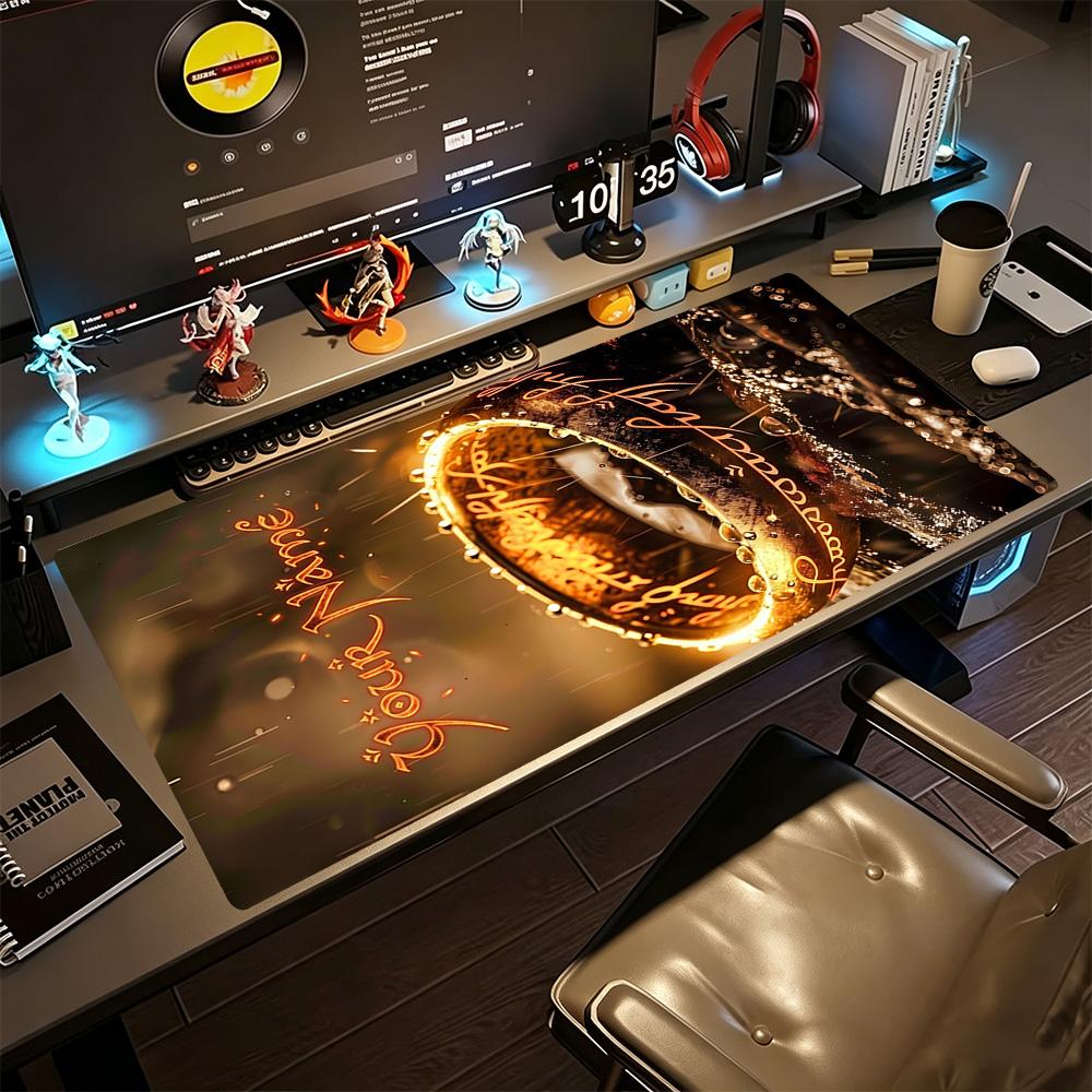 Lord Rings Customized Name Mouse Pad Keyboard Mat Computer Desk Mat Non-Slip Rubber Base Perfect for Office Desktop Supplies School Home