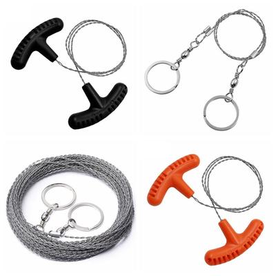 Stainless Steel Survival Rope Saw Spiral Winding Stainless Steel Wire Saw   Outdoor Survival