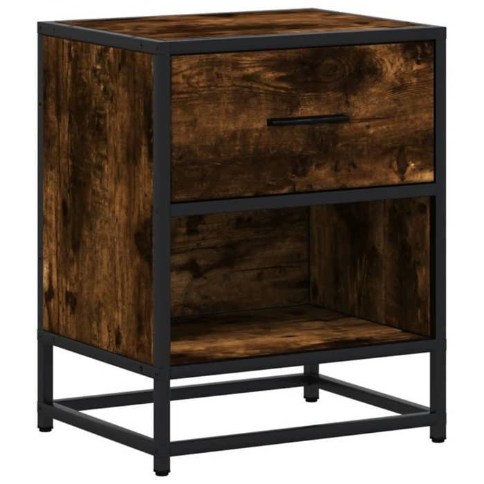 VidaXL Bedside Table Smoked Oak 40x31x50 Cm Engineered Wood 848688