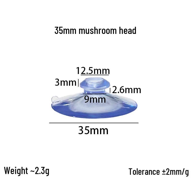 Transparent PVC Anti-slip Mushroom Head Suction Cup for Bathroom and Furniture Fixing