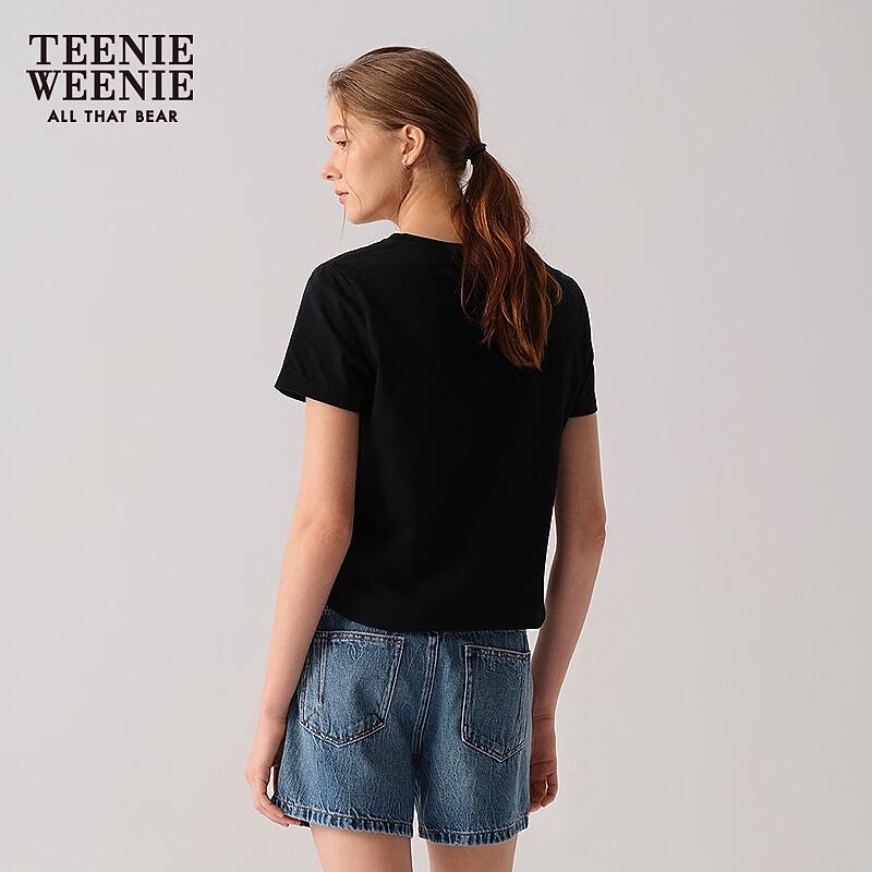 Teenie Weenie Cartoon Bear V-Neck Loose-Fit T-Shirt