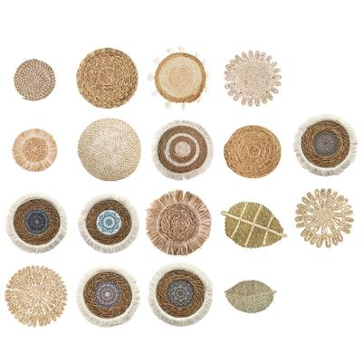 Hangings Weave Plate Wall Decorations Straw Rattan Round Basket Decorations