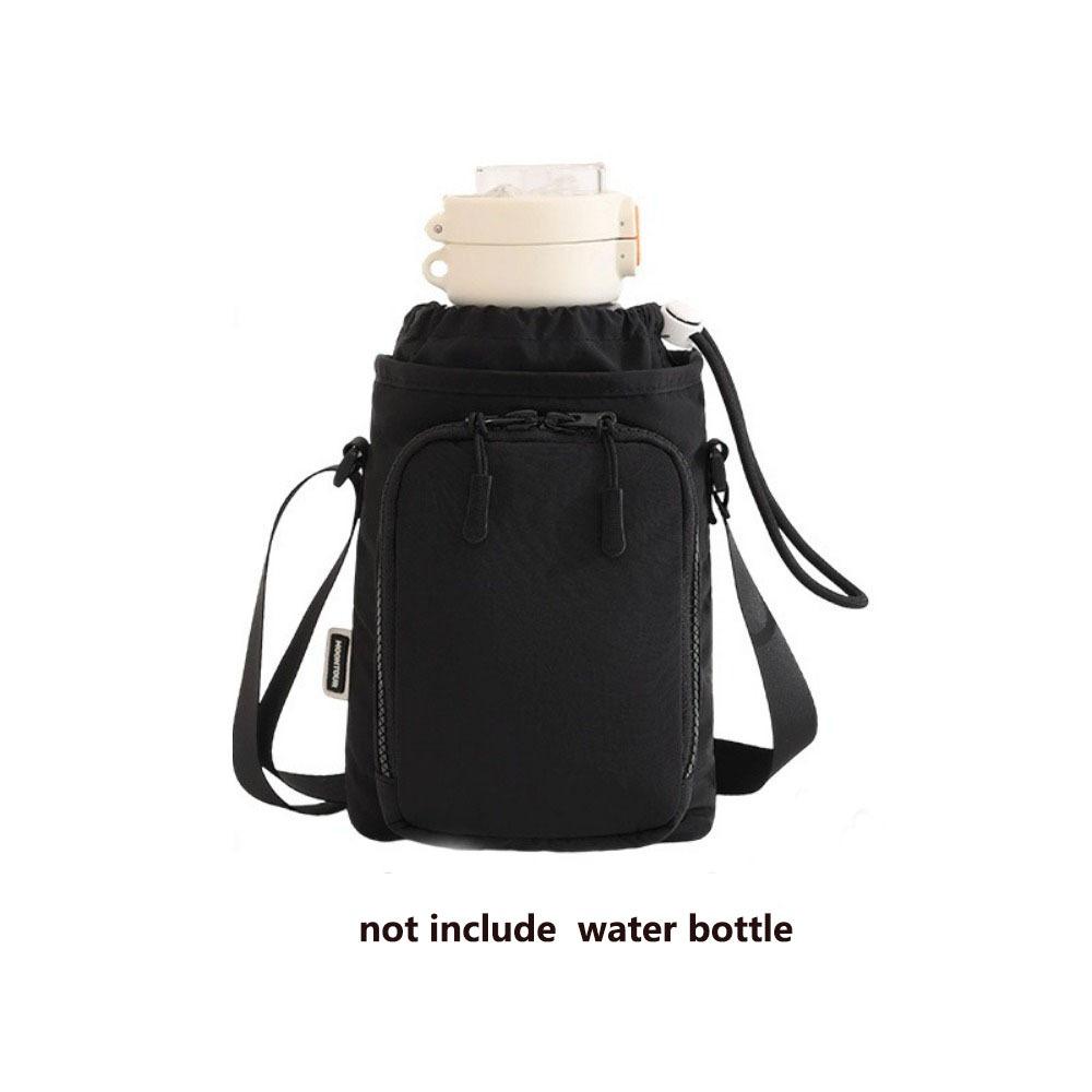 Adjustable Shoulder Strap Sports Water Bottle Bag Protective Cover Phone Pocket Bottle Storage Bag Crossbody Hands-Free