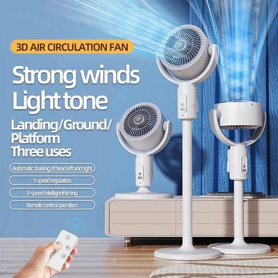 360° zirkulierender, leiser, leistungsstarker Standventilator, smarte Standventilatoren, mit Fernbedienung, verstellbare Höhe