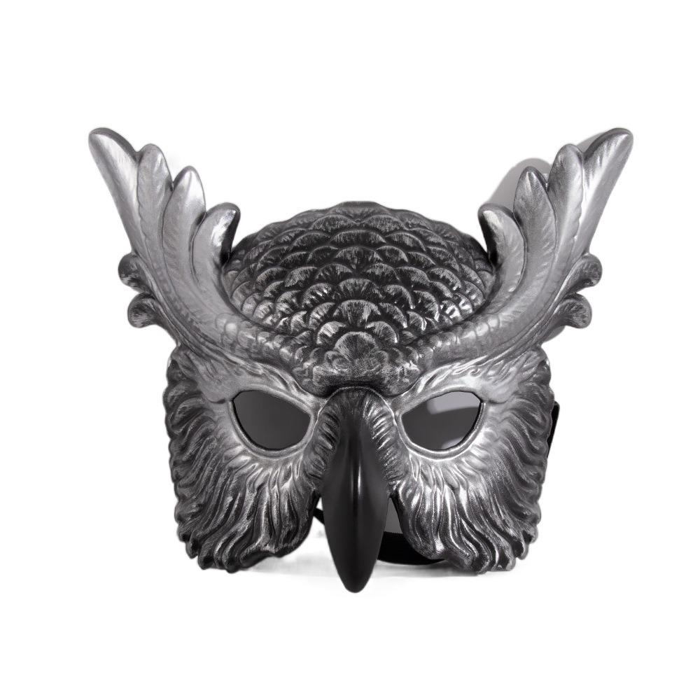 

PP Material Full Face Mask Scary Style Halloween Costume Mask Animal Head Mask Mardi Gras серебряный