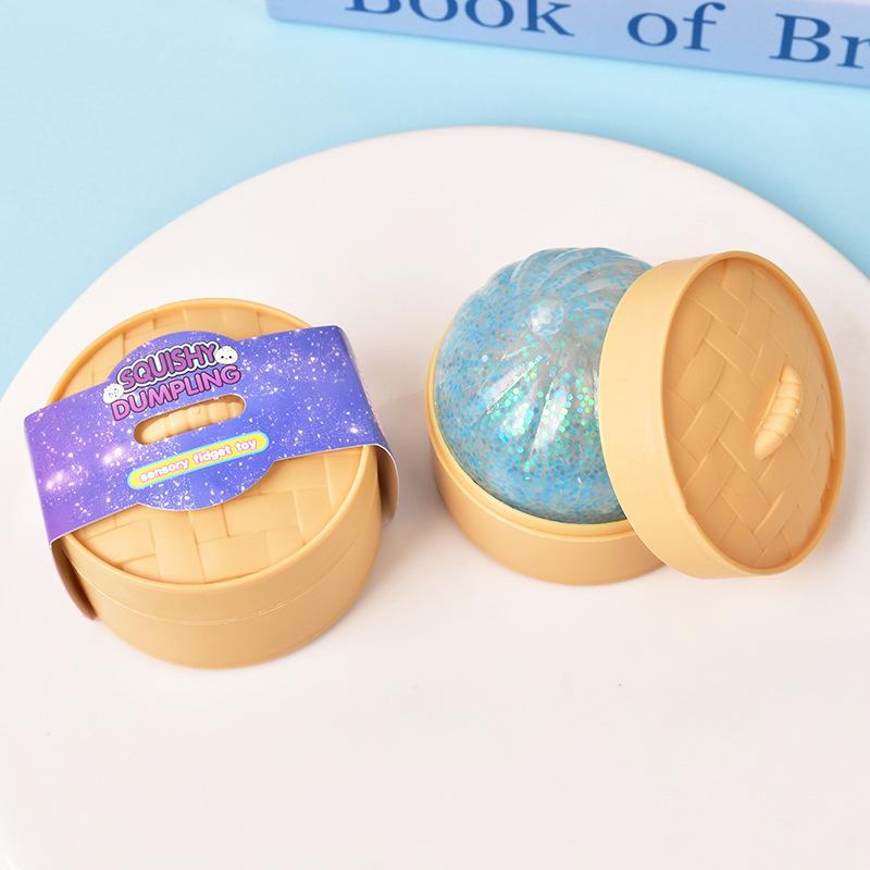 Colorful Dumpling Squeeze Ball Stress Relief Glitter Sensory Toy For School Office Study Hand Exercise