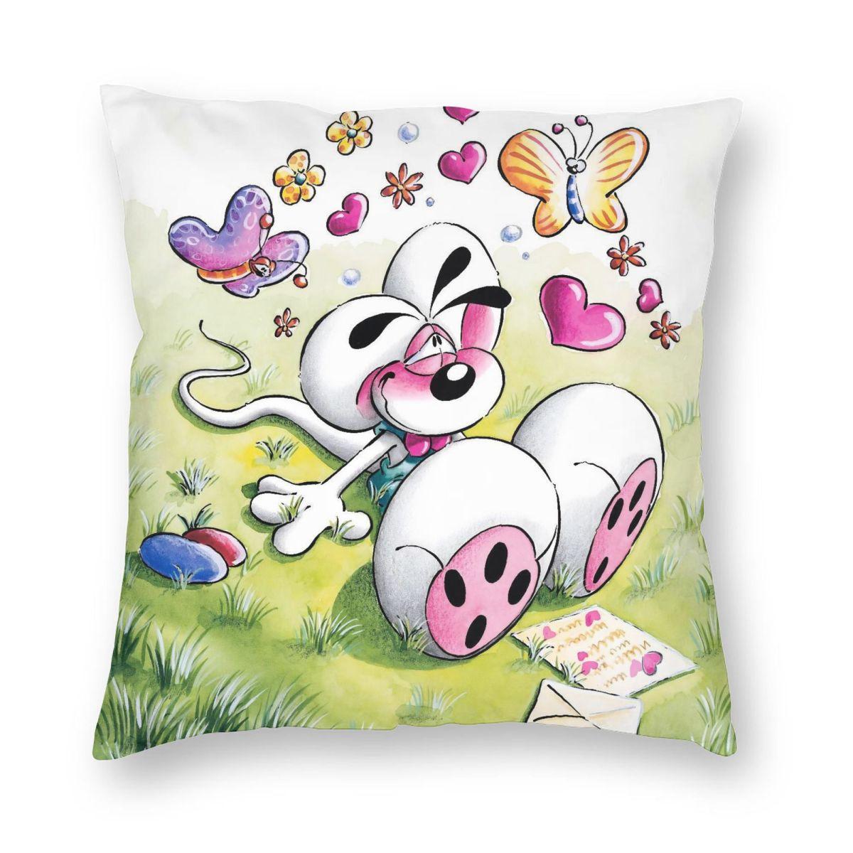 

Cartoon D-Diddls Pillowcase Printing Polyester Cushion Cover Decor Throw Pillow Case Cover Sofa Zipper 40*40cm 18x18Inch