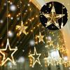 LED Star and Moon Curtain Light for Home Bedrooms, USB Powered, with Remote Control (Warm White, 3.5m USB Remote