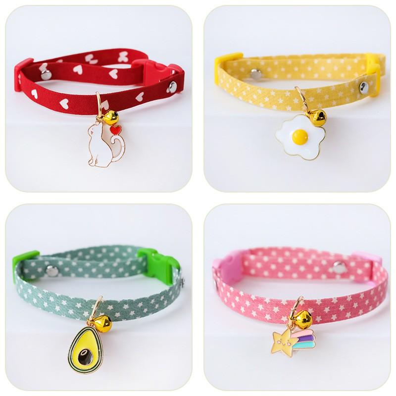 Cartoon Pet Collar Cute Bell Safety Buckle Necklace Cats Dogs Small Pets
