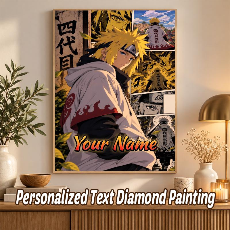Minato Namikaze Custom Name Diamond Painting Personalized 5D Full Drill DIY Diamond Art Home Decor