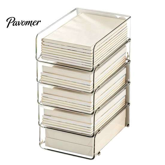 Information Sorting Container Paper Organizer Letter Tray, Acrylic Stackable Desk File Organizer, Clear Home Office Management Holder Sorter