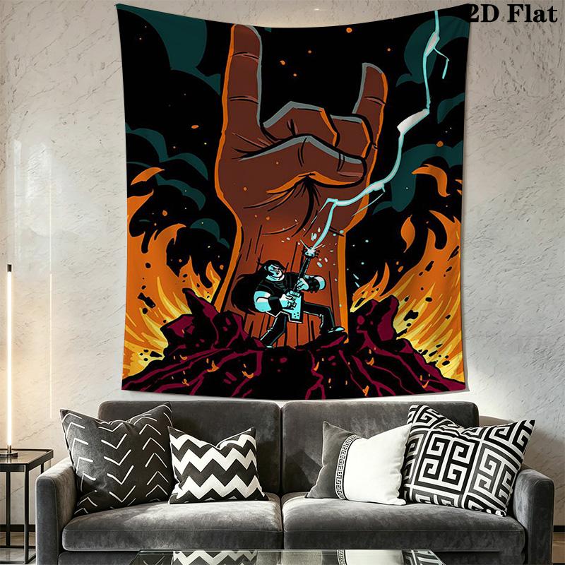 Rock Gesture Pattern Home Decor Tapestry, Wall Hanging, Decorative RV Wall Cloth.ZGT0914085