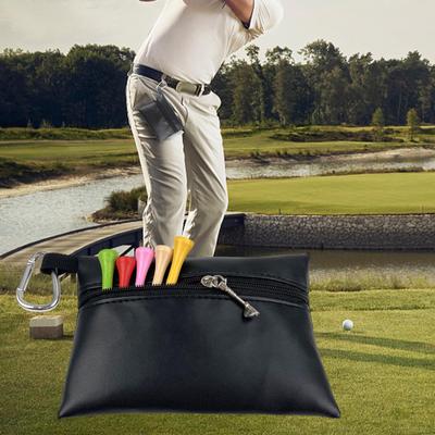 Golf Tee Holder Pouch Ball Waist Bag with D Hook Tool for Men Women Case