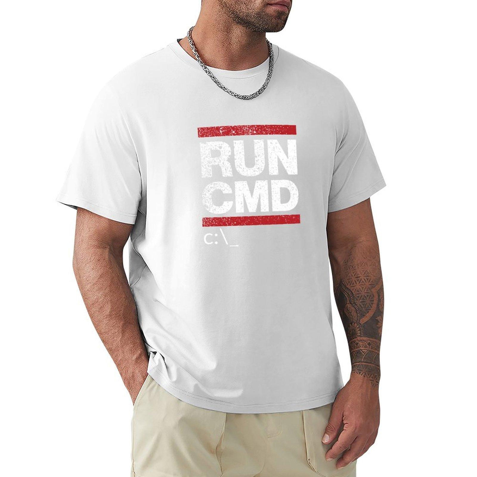 Run Cmd Tshirt Novelty Print Casual Tee Shirt S