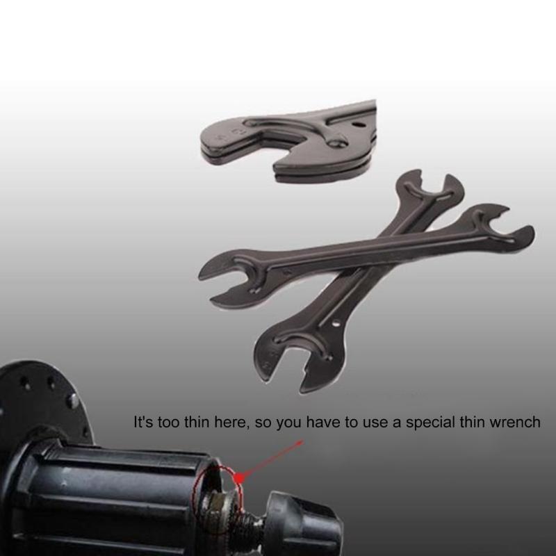 Bicycles Cones Spanner Hub Wrench Axles Hub Wrench Open End Pedal Spanner Repair Tool for Mountain Biking, Double Open