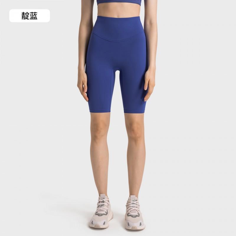 High-Waisted Seamless Yoga Shorts Women Breathable Stretchy 5-Point Leggings Running Fitness Workout Pants DK388