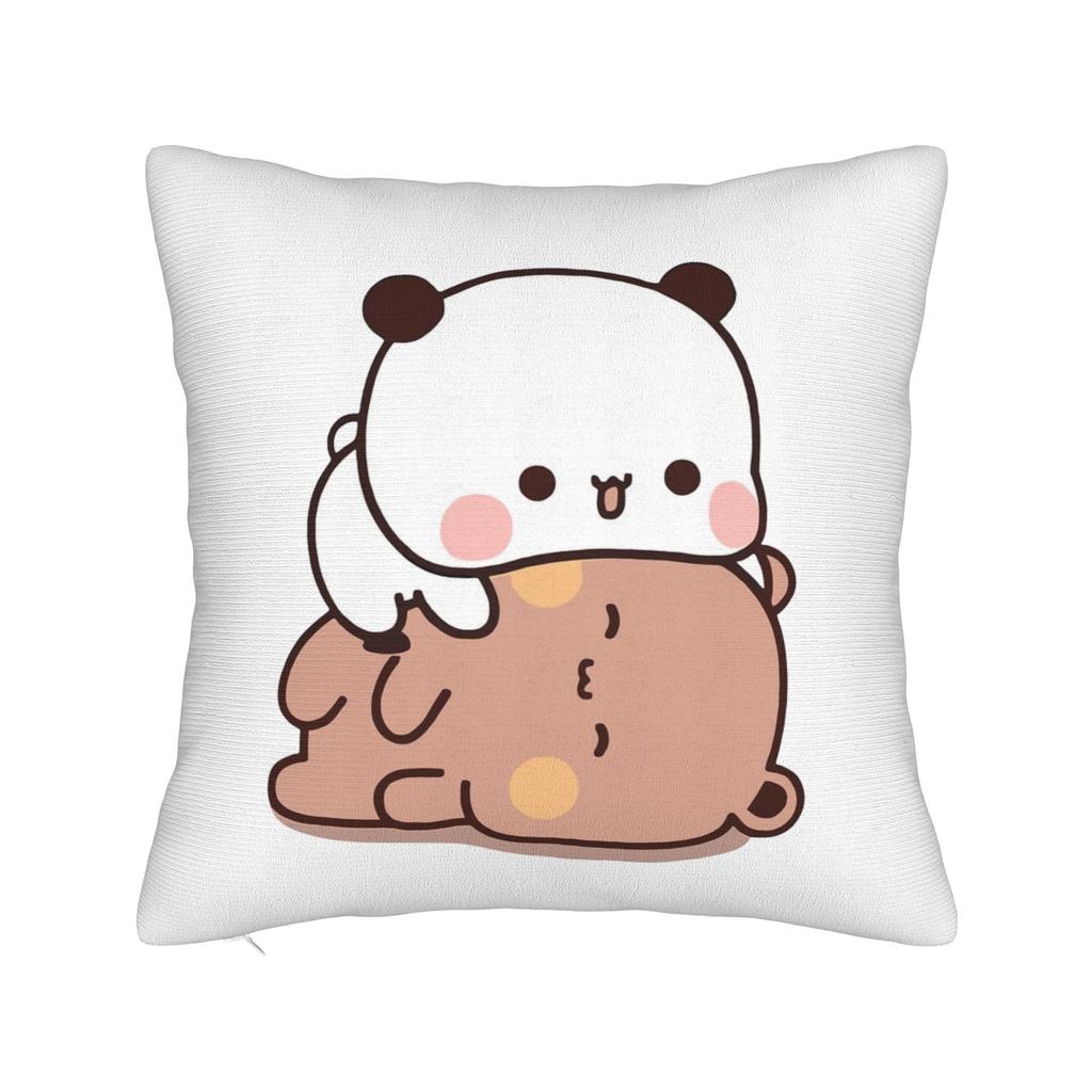 Bubu and Dudu Square Pillow Case Panda And Brownie Bear Couple Cushion Cover Awesome Decorative Pillowcase for Sofa