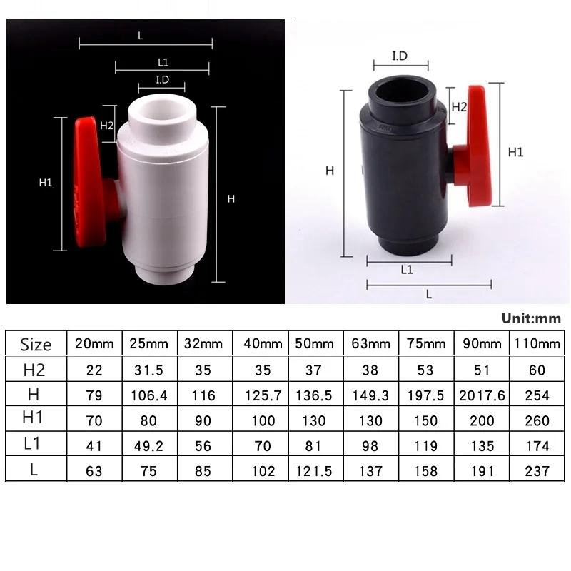 1PC 20/25/32/40/50/63mm UPVC Ball Valves Garden Irrigation Fittings Water Pipe Connector Aquarium Adapter Superior Quality Valve