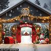 1pc Santa Claus Wreath Banner - Winter Farmhouse Decoration with Snowman Wreath and Deer Patterns