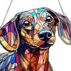 Colorful Dog Acrylic Puzzle Suncatcher Dachshund/Chihuahua Stained Glass Window Hanging Ornament Gifts for Women Dog Lovers