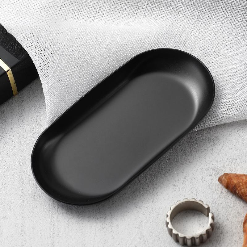 1 Stück Edelstahl Maniküre Schmuck Ablage Metall Kosmetik Aufbewahrung Oval Kuchen Obst Dessert Tray Snack Platte Küche Veranstalter